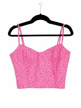 Lush Pink Floral Bustier Crop Top | Size S | NWT | Corset Style